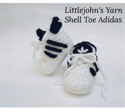 haakpatroon adidas babyschoentjes|Free Crochet Adidas Pattern for Babies – Littlejohn's Yarn.